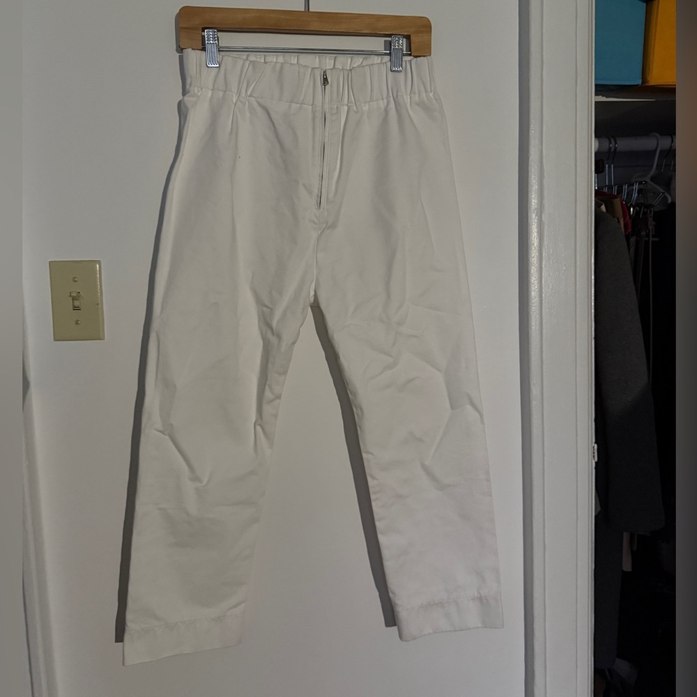 Marni White Chino Pants Relaxed Fit Cotton Twill sz IT38